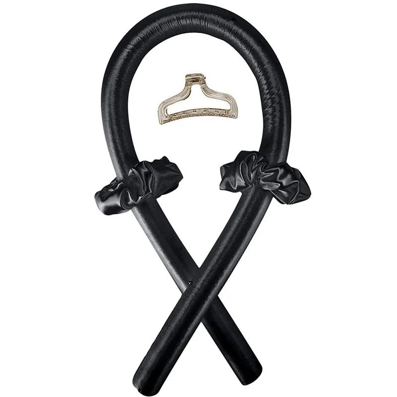 2Pcs Heat Free Hair Curler Satin Silk Sleeping Cap Set Headwrap for Natural Curly Hair Long Hair Care Wave Sleeping Curling Tool