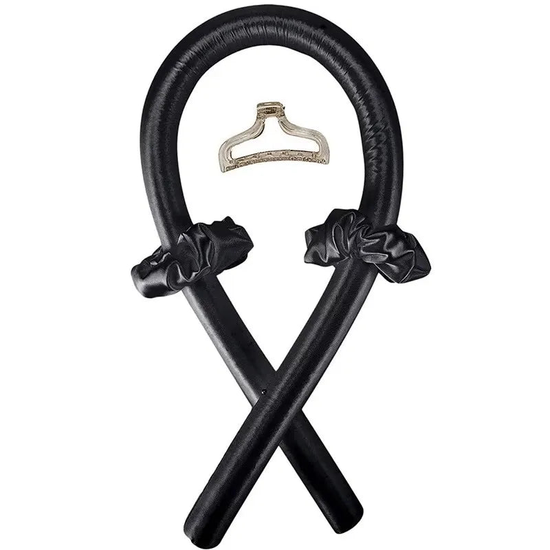 2Pcs Heat Free Hair Curler Satin Silk Sleeping Cap Set Headwrap for Natural Curly Hair Long Hair Care Wave Sleeping Curling Tool