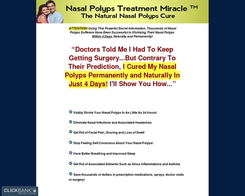 Nasal Polyps Treatment Miracle (TM) – Up to  per sale!